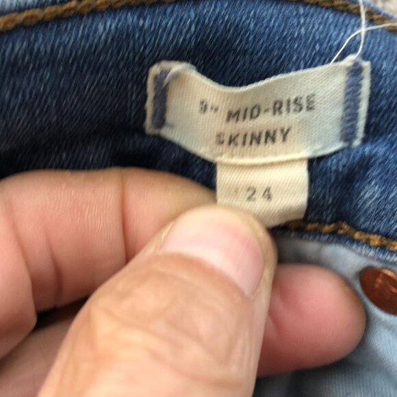 Madewell Womens Jeans Size 24 9" Mid-Rise Skinny Leg Ankle Blue Denim Casual - Picture 10 of 16